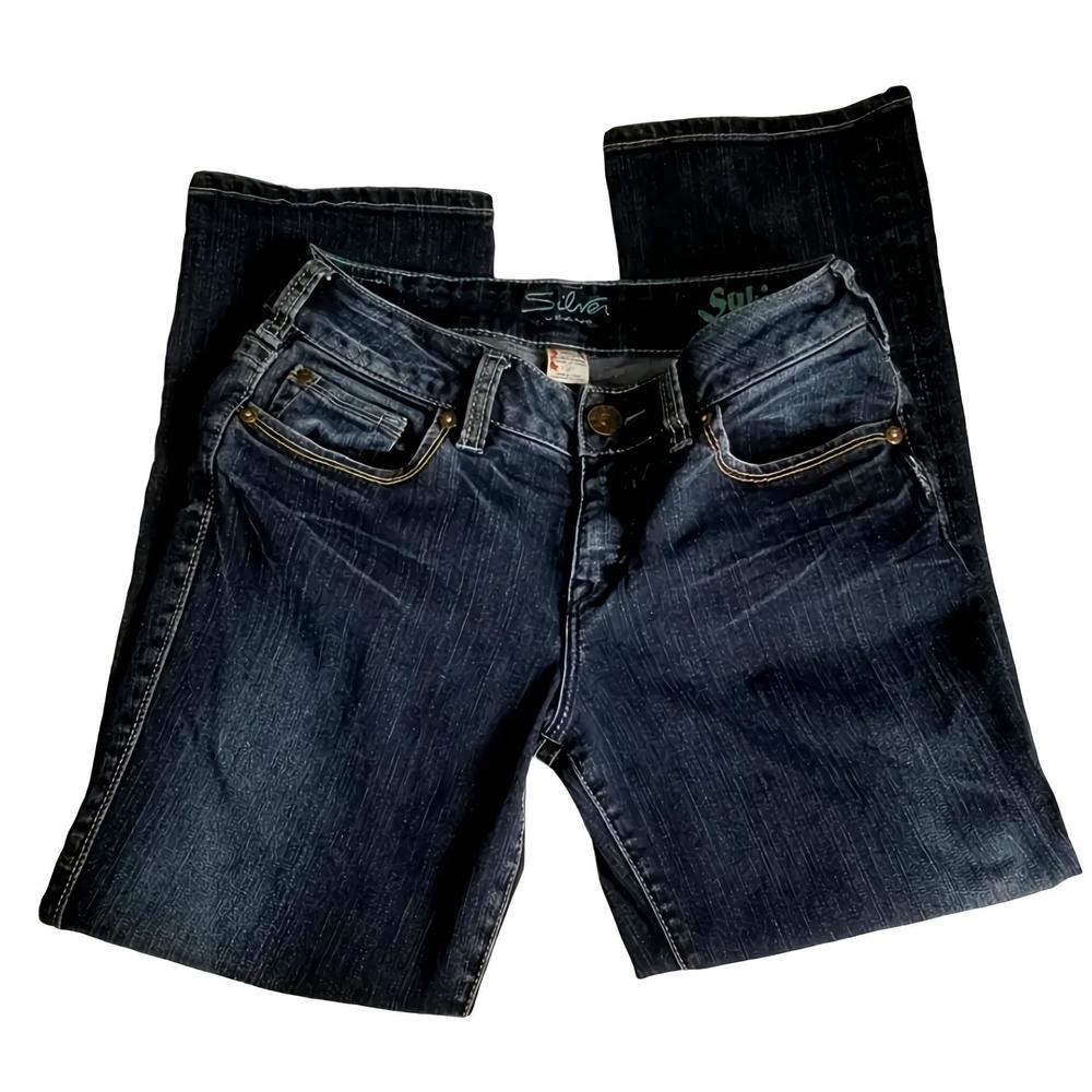 Silver Jeans Dark Blue Cropped Ankle Jeans